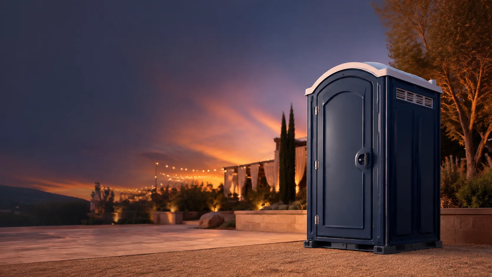 Portable restroom shown for rental planning in Gallup, NM